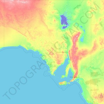 Topographic Map South Australia South Australia Topographic Map, Elevation, Relief