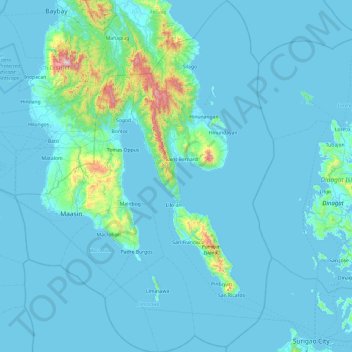Liloan Southern Leyte Map Southern Leyte Topographic Map, Elevation, Relief
