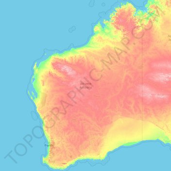 Topographic Map Of Australia With Contour Lines Western Australia Topographic Map, Elevation, Relief