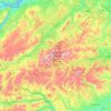 Cairngorms National Park topographic map, elevation, relief