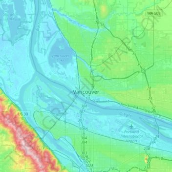 Topographic Map Of Vancouver Vancouver Topographic Map, Elevation, Relief