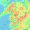Gwynedd topographic map, elevation, relief