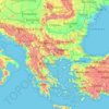 Balkans topographic map, elevation, relief