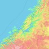 Trøndelag topographic map, elevation, relief