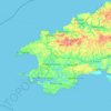Pembrokeshire topographic map, elevation, relief