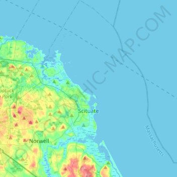Map Of Scituate Ma Scituate Topographic Map, Elevation, Relief
