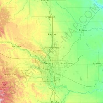 Rocky View County Map Rocky View County Topographic Map, Elevation, Relief