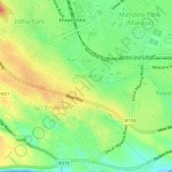 Topographic Map Of Cape Town Cape Town Ward 98 Topographic Map, Elevation, Relief