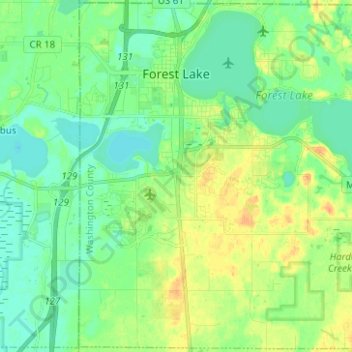 Forest Lake Mn Map Forest Lake Topographic Map, Elevation, Relief