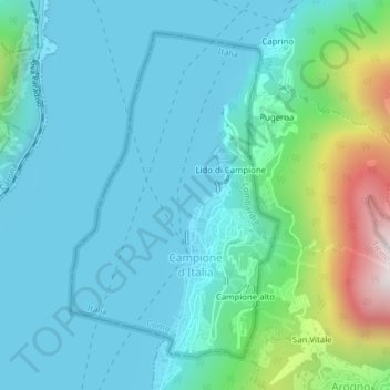 Campione D Italia Topographic Map Elevation Relief