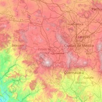 Estado De Mexico Map State Of Mexico Topographic Map, Elevation, Relief