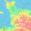 Manche topographic map, elevation, relief