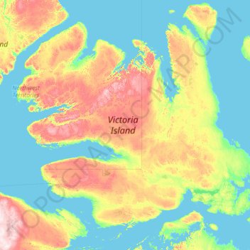 Map Of Victoria Island Victoria Island Topographic Map, Elevation, Relief