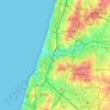 Tel Aviv District topographic map, elevation, relief
