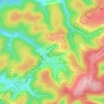 Meisenthal topographic map, elevation, relief