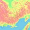 Magadan Oblast topographic map, elevation, relief