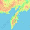 Kamchatka Krai topographic map, elevation, relief