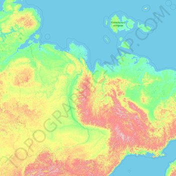 Sakha Republic Topographic Map Elevation Relief