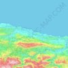 Llanes topographic map, elevation, relief