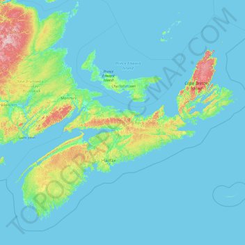 Maps Of Nova Scotia Nova Scotia topographic map, elevation, relief