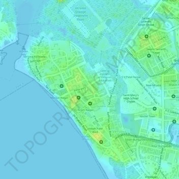 Topographic Map Of Mumbai Brihan Mumbai Municipal Corporation Park Topographic Map, Elevation, Relief
