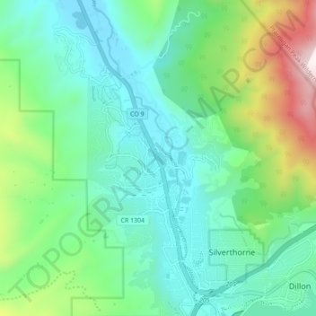 Map Of Silverthorne Colorado Silverthorne Topographic Map, Elevation, Relief