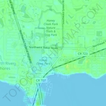 Jensen Beach Topographic Map Elevation Relief   Thumbnail 