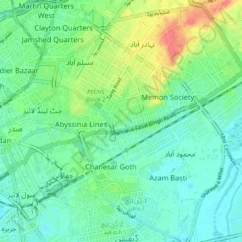 Jamshed Town Karachi Map Jamshed Town Topographic Map, Elevation, Relief