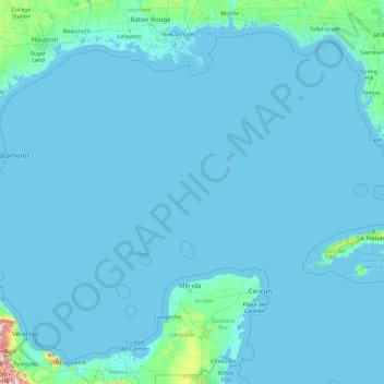 Gulf Of Mexico Contour Map Gulf Of Mexico Topographic Map, Elevation, Relief