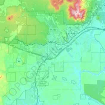 Elevation Map Of Flagstaff Az Flagstaff topographic map, elevation, relief