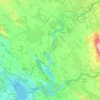 Krka National Park topographic map, elevation, relief